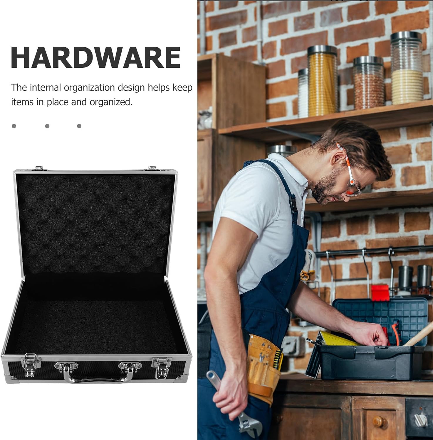 ⚒️ Bau & Montage – HOMSFOU Kleiner Werkzeugkoffer aus Aluminiumlegierung Tragbar mit Schaumstoff Abschließbar 29 X 205 X 95cm für Handwerk und Mobilen Einsatz – Bild 6