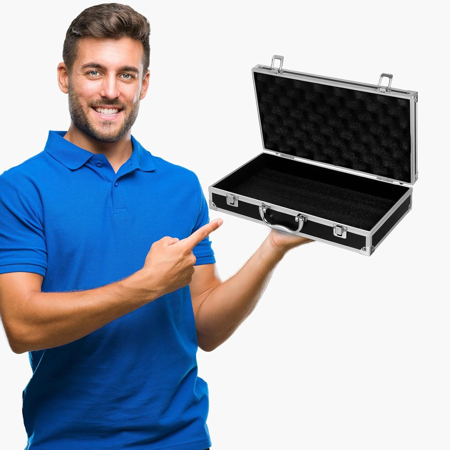 ⚒️ Bau & Montage – Tragbarer Aluminiumkoffer 36X20cm Medikamentenaufbewahrungsbox mit praktischem Griff Hartschalen Werkzeugkasten für Handwerker und Reiseapotheke – Bild 3