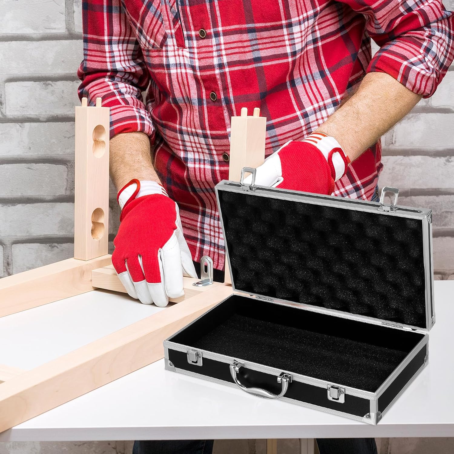 ⚒️ Bau & Montage – Tragbarer Aluminiumkoffer 36X20cm Medikamentenaufbewahrungsbox mit praktischem Griff Hartschalen Werkzeugkasten für Handwerker und Reiseapotheke – Bild 4