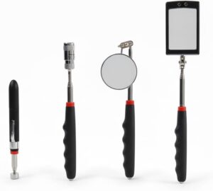 🚗 KFZ & Werkstatt – Pick Up Set of 4 Telescopic Tool Set LED Magnetic Inspection Mirror Lifter The Ideal Car & Workshop Accessory