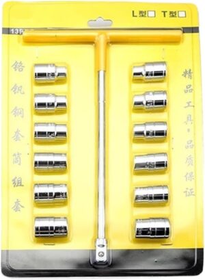 🚗 KFZ & Werkstatt – Car Tool 13-Piece Mechanic Tool Set, Multifunctional T-type Socket Wrench Set for Car Repair Tool Box