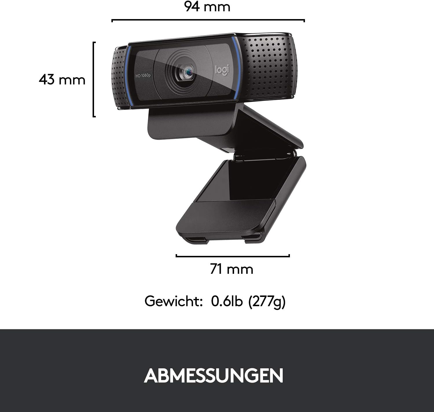 🔥 Angebote & Aktionen – Logitech C920 HD PRO webcam, Full HD 1080p, 78 ° field of view, autofocus, clear stereo sound, exposure compensation, USB port for Skype, FaceTime, hangouts, etc. PC / Mac / ChromeOS / Android - Black – Bild 8