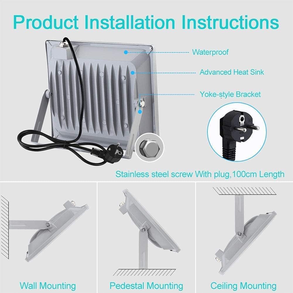 🚗 KFZ & Werkstatt – Fairyland LED Spotlight with Plug, 10 W, 20 W, 30 W, 50 W, 100 W, LED Flood Light, Flood Light, IP65 Waterproof, 100W – Bild 5