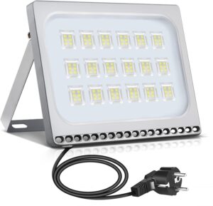 🚗 KFZ & Werkstatt – Fairyland LED Spotlight with Plug, 10 W, 20 W, 30 W, 50 W, 100 W, LED Flood Light, Flood Light, IP65 Waterproof, 100W