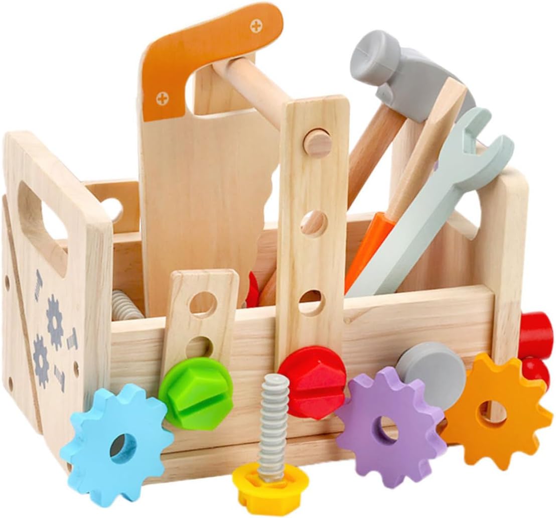 ⚒️ Bau & Montage – Holz Werkzeugsatz Für Junge Mädchen Lernspielzeug Mit Werkzeugkoffer Für Kleinkinder Praktisches Spielzeug Für Kreatives Rollenspiel Und Handwerkliche Fertigkeiten Geeignet