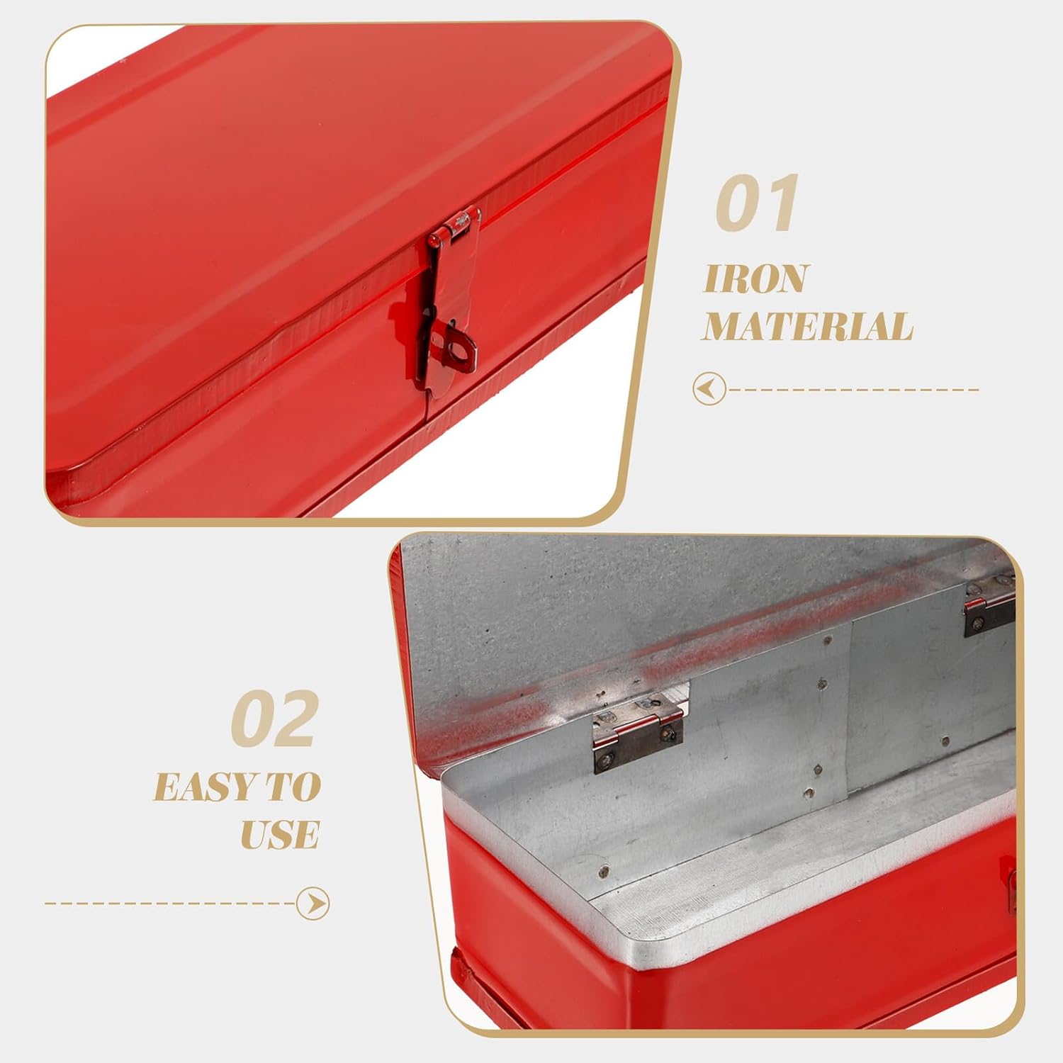 🚗 KFZ & Werkstatt – LIFKOME Werkzeugkasten Metall Werkzeugbox Verdickter Stahl 34x13x8cm Aufbewahrungsbox Für Handwerker Und Auto – Bild 8