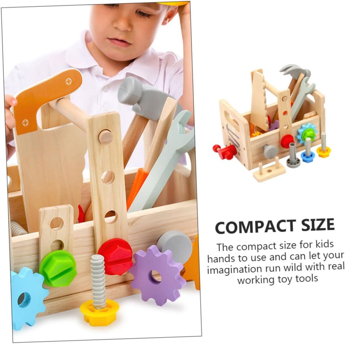 ⚒️ Bau & Montage – Holz Werkzeugsatz Für Junge Mädchen Lernspielzeug Mit Werkzeugkoffer Für Kleinkinder Praktisches Spielzeug Für Kreatives Rollenspiel Und Handwerkliche Fertigkeiten Geeignet – Bild 7