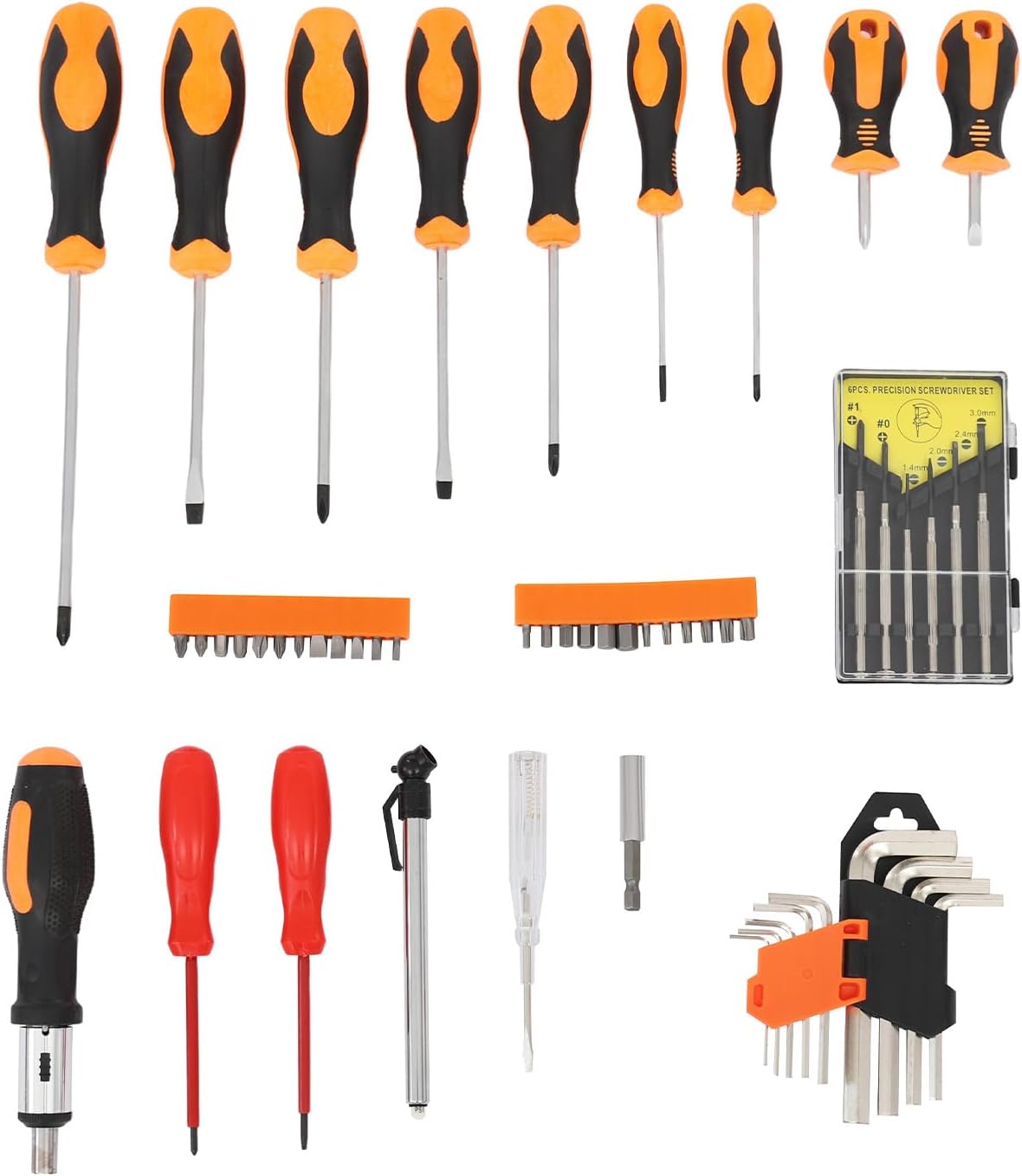 🔥 Angebote & Aktionen – Tool Box Filled 187-Piece Tool Set | Tools with Rubberised Handle | Lockable Workshop Case Equipped with Wrench, Hammer, Pliers, Screwdriver, Tool Box – Bild 6