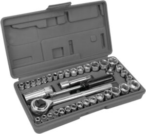 🚗 KFZ & Werkstatt – Car Tool 40-Piece SAE Socket Set Metric Wrench Tool Set for Car Repair with Storage Case Tool Box