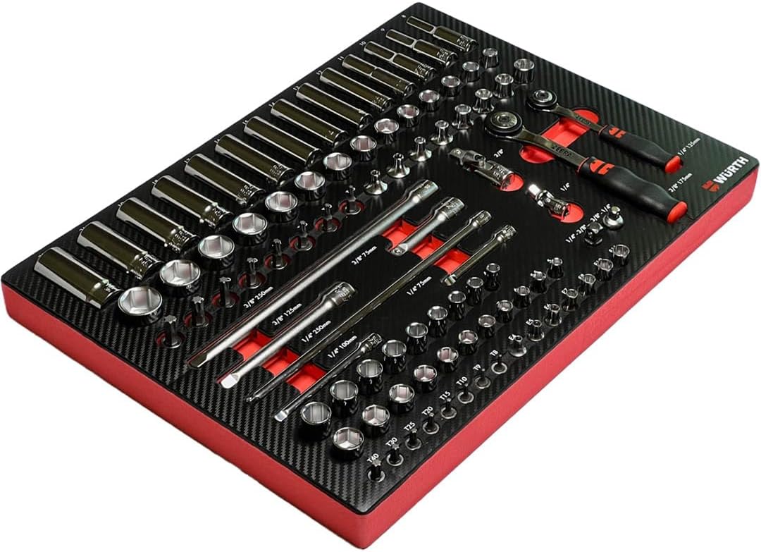 🚗 KFZ & Werkstatt – Würth Zebra 0965905903 Socket Spanner Set 3/8 + 1/4 Inch 8.4.1 91-Piece – Bild 2