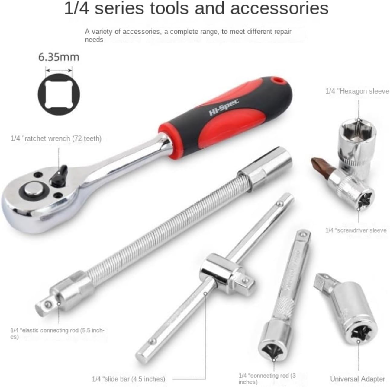 🚗 KFZ & Werkstatt – Car Tool 40 Piece Socket Wrench Set, Hand Tool Set, Ratchet Wrench for Car Repair Tool Set, Tool Box – Bild 3