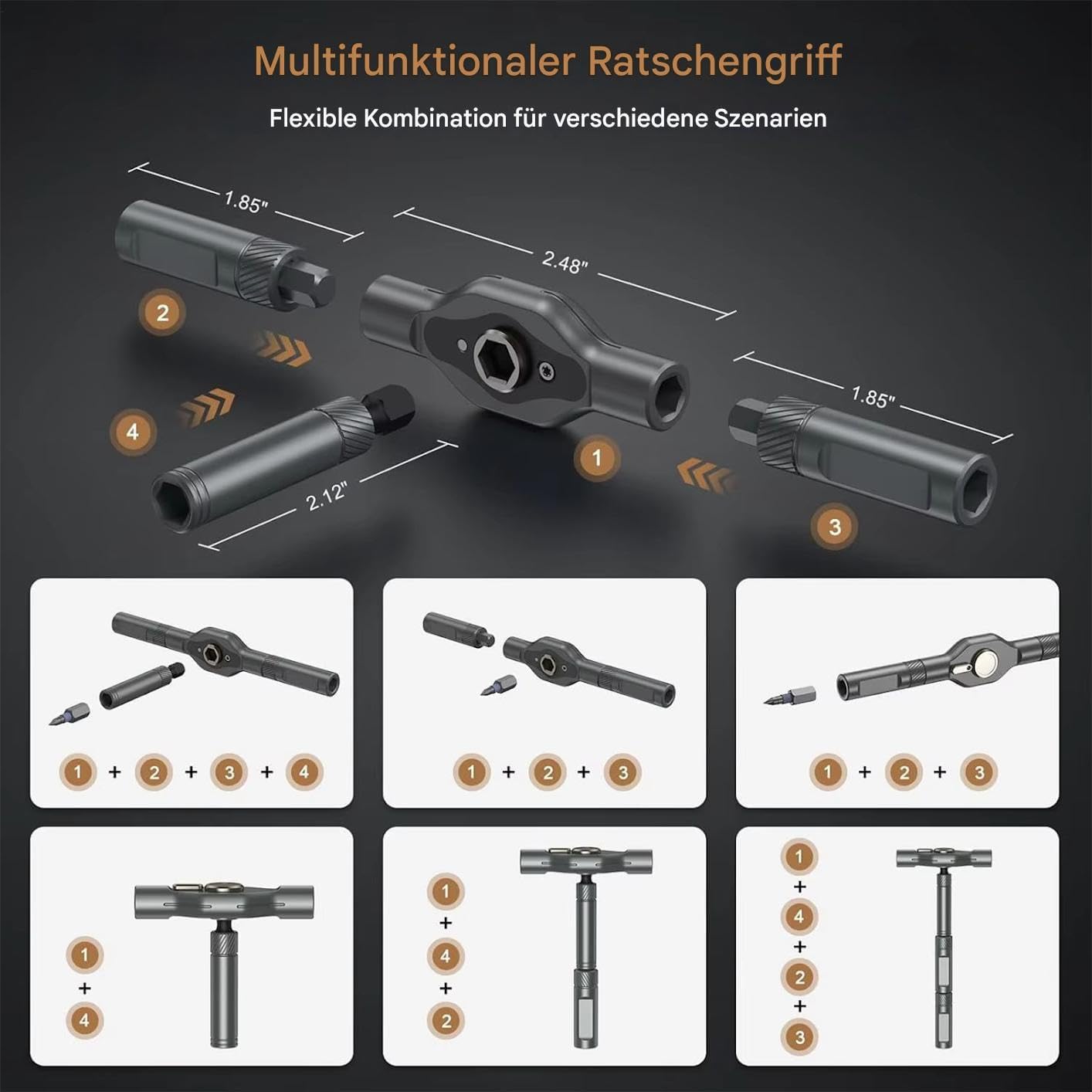 ⚒️ Bau & Montage – Generisch Schraubendreher Set, Ratschenschlüssel Set, Ratschenschraubendreher, Werkzeugset Für Wartung, Werkzeugkoffer, 24-teiliges Präzisions Ratsche Sets Für Konstruktion, Elektronik Und Handwerk – Bild 4