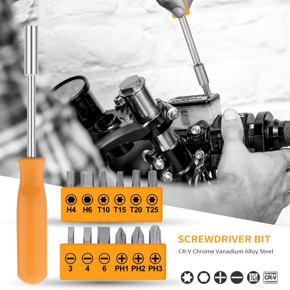 ⚡ Elektro & Technik – 24-teiliges Haushalts-DIY-Werkzeugset mit Bits, Tragbarer Werkzeugkasten für die Reparatur zu Hause, Elektrische Wartung, Gelb – Bild 4
