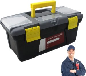 ⚒️ Bau & Montage – Doppellagiger Werkzeugkoffer – Mehrzweck-Organizer, Werkzeugtruhe | Große Aufbewahrungsbox für Haushalt, Handwerk, Auto, Werkstatt, Garage, tragbarer Werkzeugkasten für Handwerkzeuge, Hardware, Ausrüs