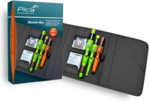 ⚒️ Bau & Montage – Pica 55030 Zimmermannsbleistift-Set für Holz, Glas, Reifen, Fliesen UVM – mit Tasche