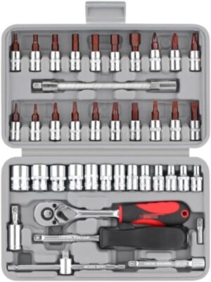 🚗 KFZ & Werkstatt – Car Tool 40 Piece Socket Wrench Set, Hand Tool Set, Ratchet Wrench for Car Repair Tool Set, Tool Box