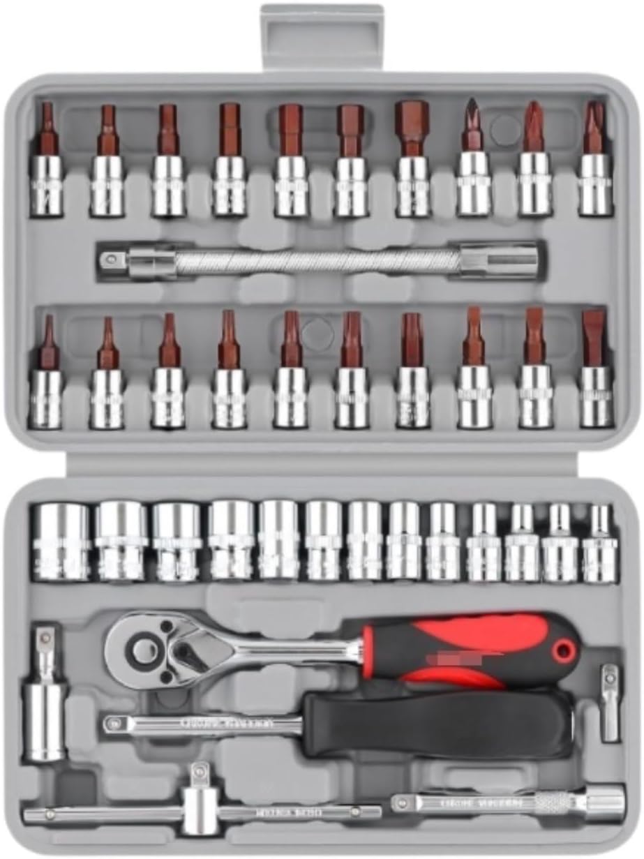 🚗 KFZ & Werkstatt – Car Tool 40 Piece Socket Wrench Set, Hand Tool Set, Ratchet Wrench for Car Repair Tool Set, Tool Box