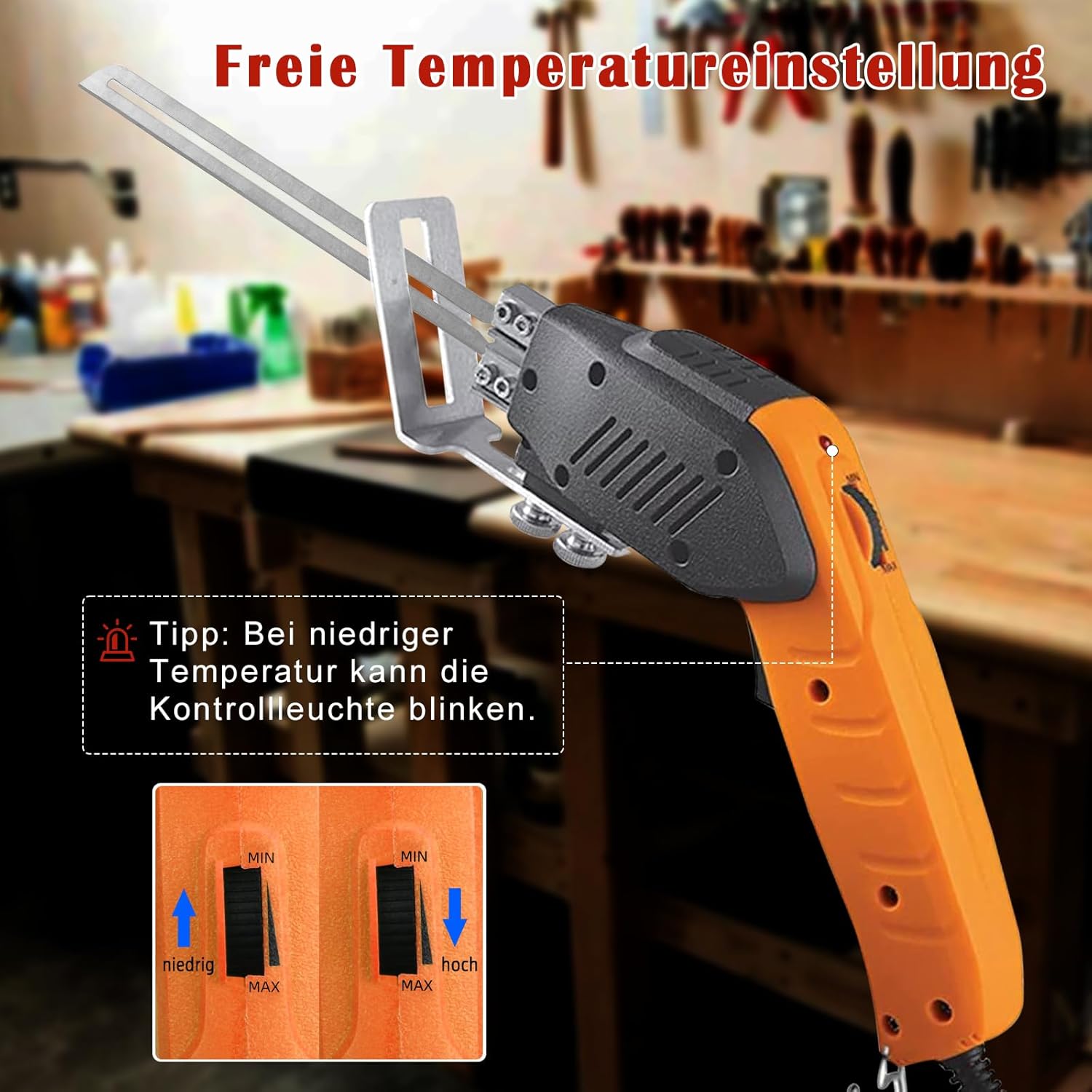 ⚡ Elektro & Technik – Styroporschneider mit Luftkühlung für den Dauereinsatz, elektrisches Styroporschneider-Set mit 3 Klingen, Styropor-Schneidwerkzeug für Styropor, EPS, EPP, KT-Platten – Bild 6
