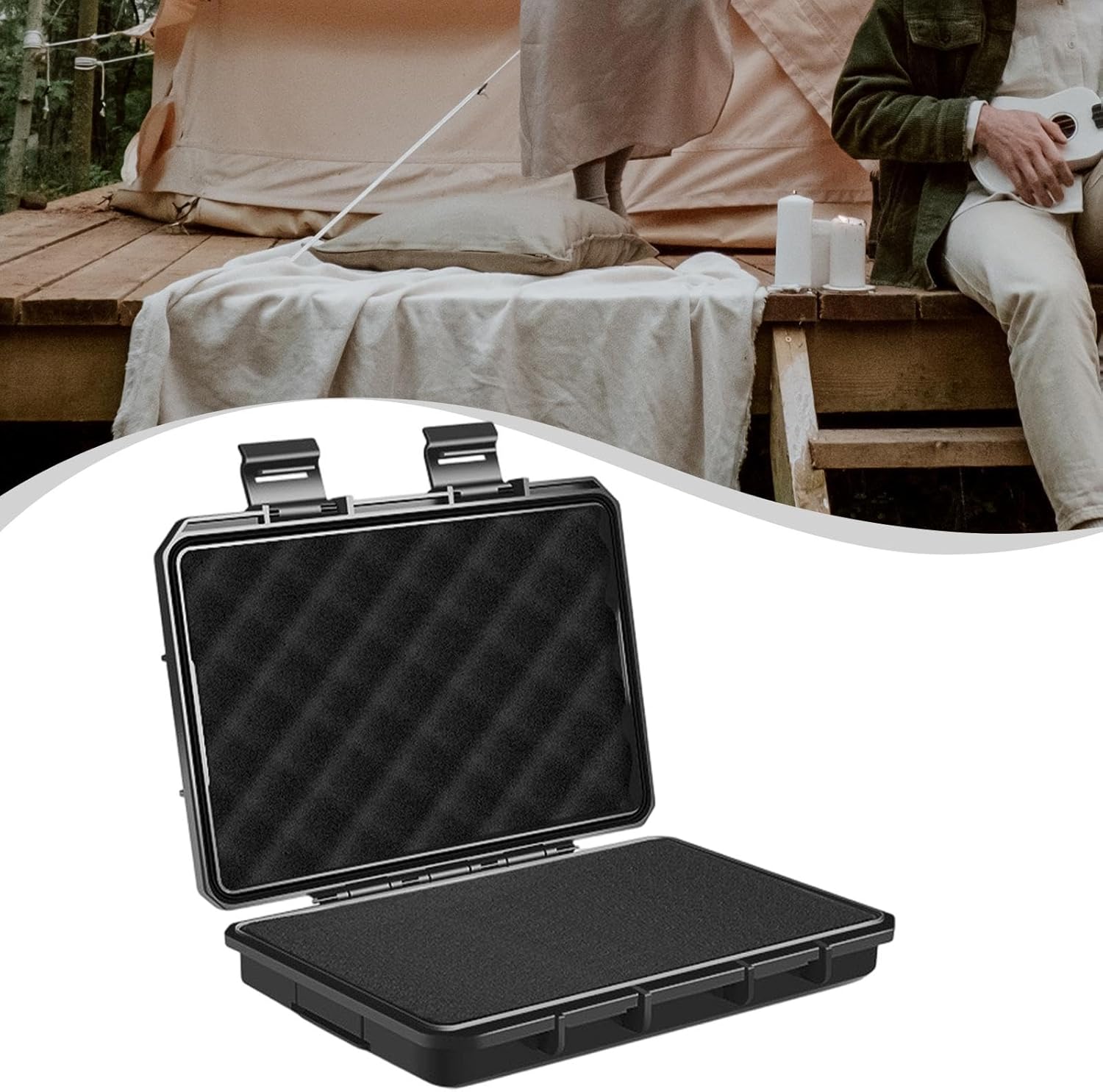 🔥 Angebote & Aktionen – KESOTO Werkzeugkoffer Wasserdichte Aufbewahrungsbox Schutzhülle Instrumente Tragetasche Stoßfeste Präzisionsgeräte Kiste mit Robustem Verschluss Und Integrie, Black S – Bild 3