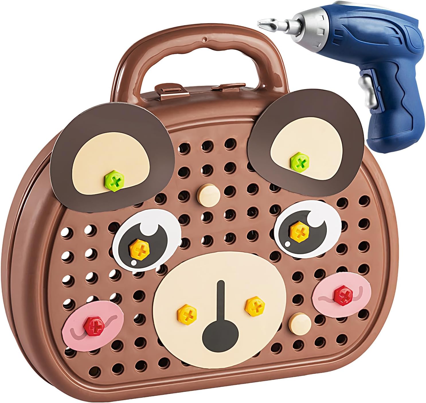 ⚡ Elektro & Technik – Kinder-Werkzeugset, Schrauben-Werkzeugkasten für Kinder mit elektrischer Bohrmaschine, pädagogisches Spielset zum Aufbau der Feinmotorik für Kinder im Vorschulalter und Kleinkinder ab 3 Jahren