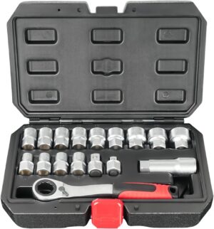 🚗 KFZ & Werkstatt – Ratchet and Socket Set - Mechanic Tool Box | Compact Tool Set for Car Maintenance and Electrical Installation