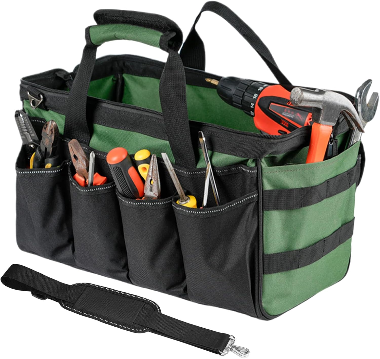 🔥 Angebote & Aktionen – Werkzeugtasche Organizer - Robuste 16-Taschen Tasche | Werkzeugkoffer mit Reißverschluss | Mechaniker Klempner Werkstatt Reparatur Schraubendreher Bohrerbits