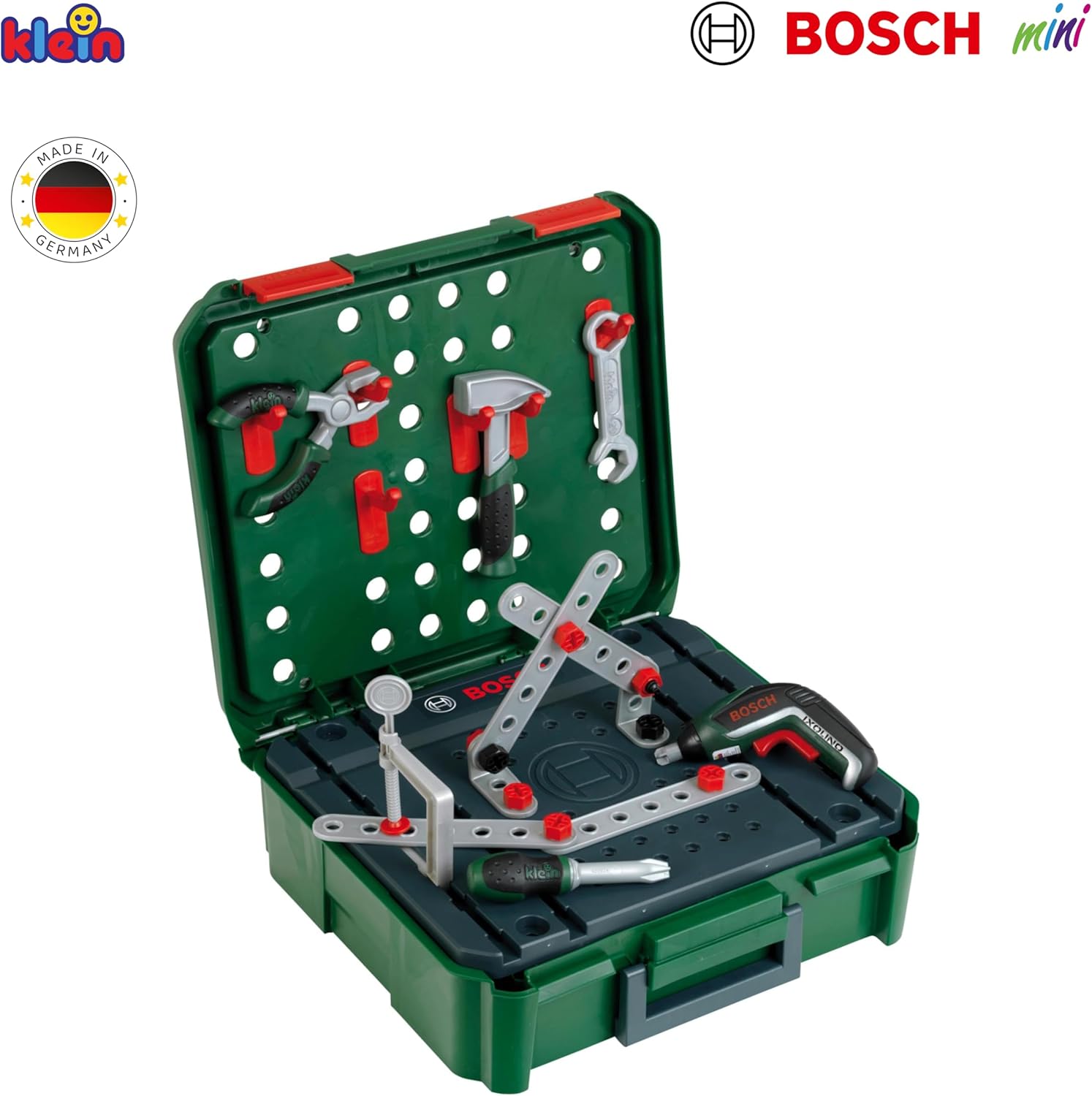 ⚒️ Bau & Montage – Theo Klein 8396 Bosch Werkbankkoffer + IXOLINO II I Für Konstruktionsspiele I Inklusive Werkzeug und Zubehör I Spielzeug für Kinder ab 3 Jahren – Bild 8
