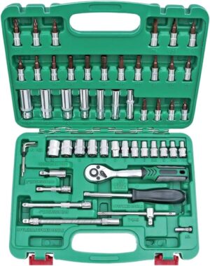 🚗 KFZ & Werkstatt – Kfz Werkzeug 53-teiliges 1/4 Zoll Steckschlüssel-Set Mit Ratschenschlüsselsatz for Autoreparatur Und Haushalt Mit Koffer Werkzeugkoffer