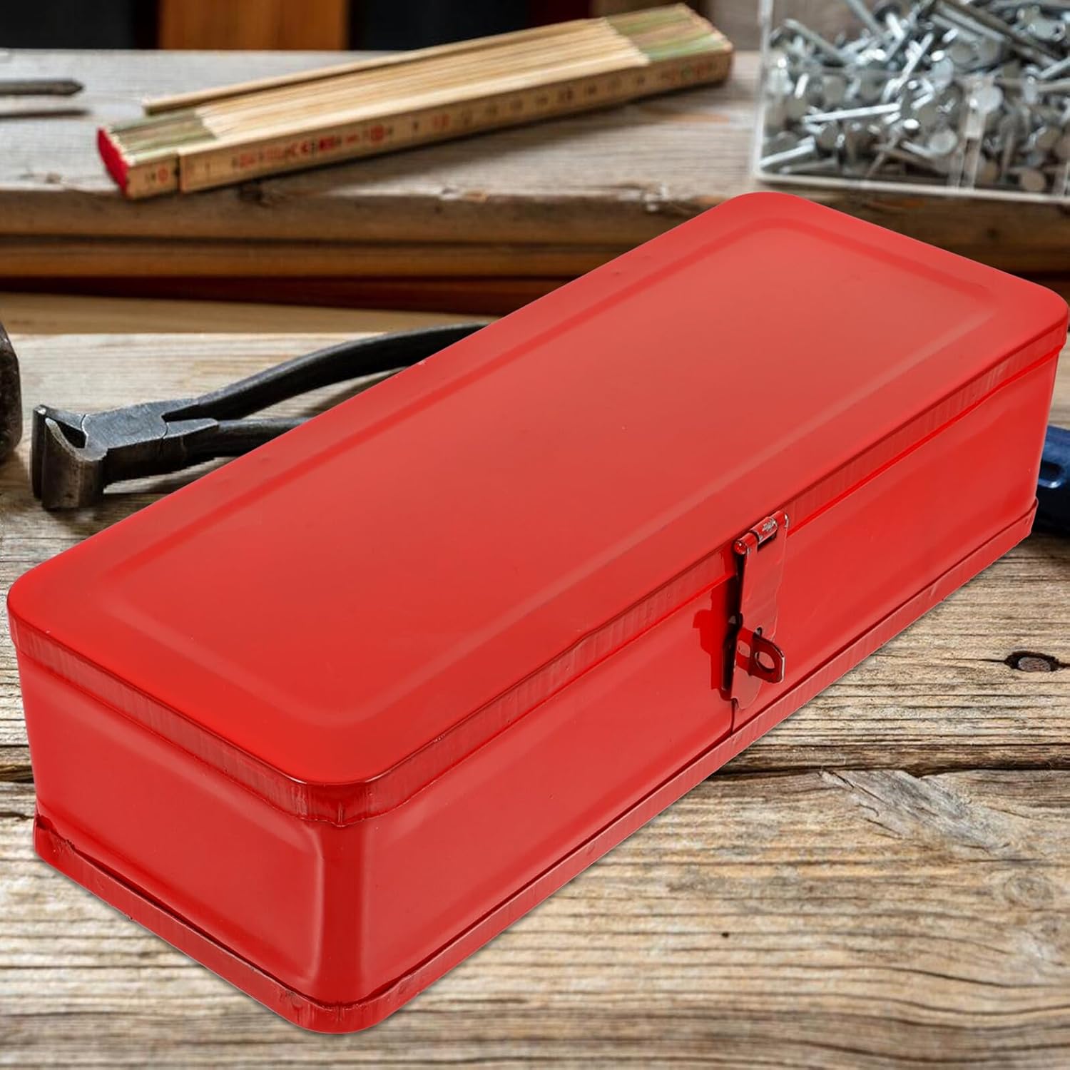 🚗 KFZ & Werkstatt – LIFKOME Werkzeugkasten Metall Werkzeugbox Verdickter Stahl 34x13x8cm Aufbewahrungsbox Für Handwerker Und Auto – Bild 6