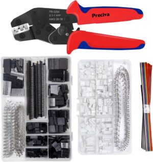 ⚡ Elektro & Technik – Preciva Crimpzange Dupont-Stecker-Set, 1550 x 2,54 mm Dupont-Stecker und Crimpstifte, 460 x 2,54 mm JST-XH JST-Stecker-Set, Crimpkontakte und Buchsengehäuse, Crimpzange für 0,1–1 mm²