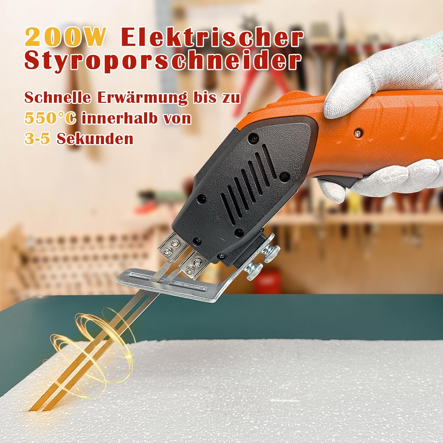 ⚡ Elektro & Technik – Styroporschneider mit Luftkühlung für den Dauereinsatz, elektrisches Styroporschneider-Set mit 3 Klingen, Styropor-Schneidwerkzeug für Styropor, EPS, EPP, KT-Platten – Bild 4