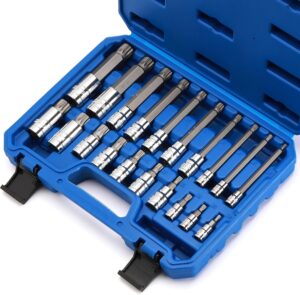 🚗 KFZ & Werkstatt – CASOMAN Spline Tip Bit Socket & XZN Triple Square Spline Bit Socket Set, 1/2 & 3/8 & 1/4-Inch Drive, 20-Piece Set, M4-M18, 12 Point Tamper Proof, CR-V & S2 Steel