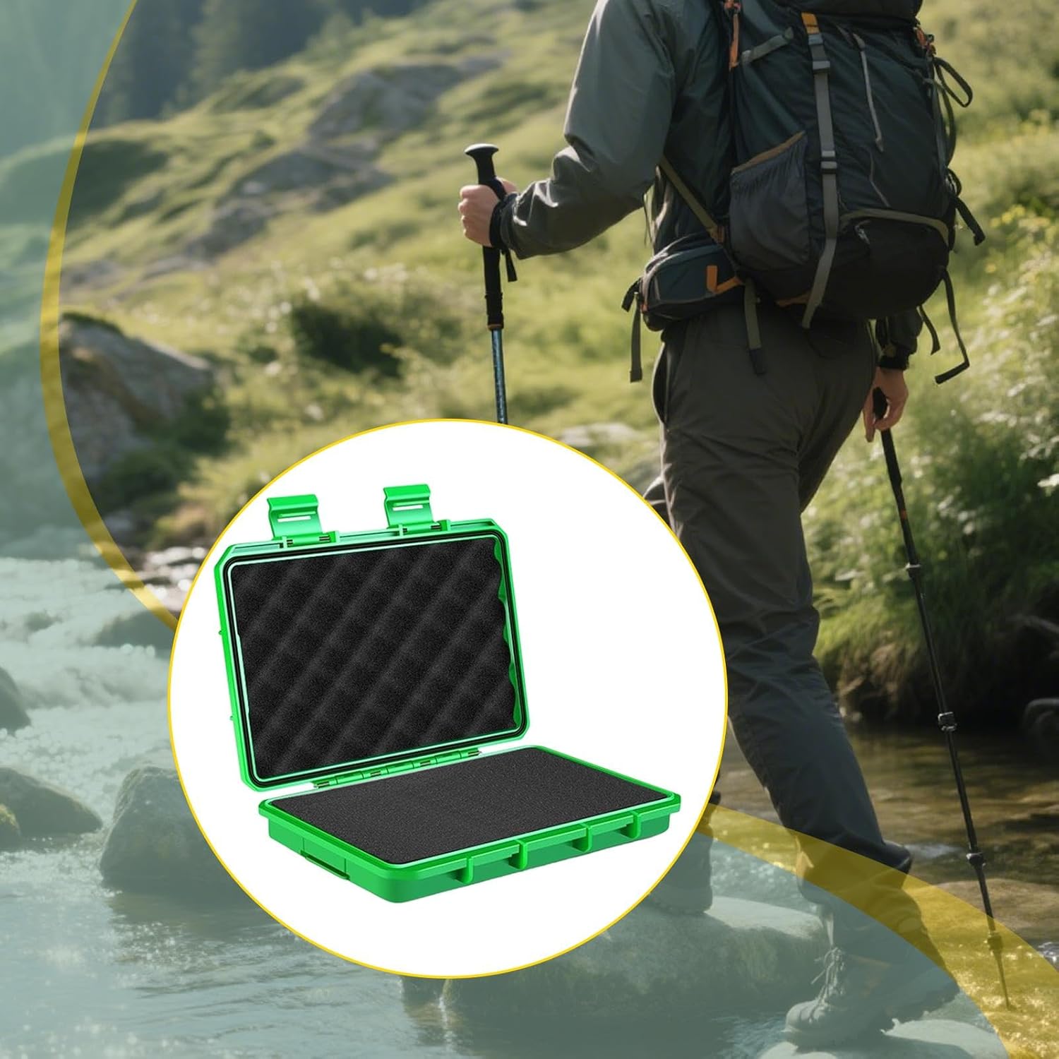 🔥 Angebote & Aktionen – Werkzeugkoffer Wasserdichte Aufbewahrungsbox Präzisionsgeräte Tragebox Instrumenten Schutzcase Stoßfest mit Sicherer Verriegelung Und Herausnehmbaren, Green S – Bild 6