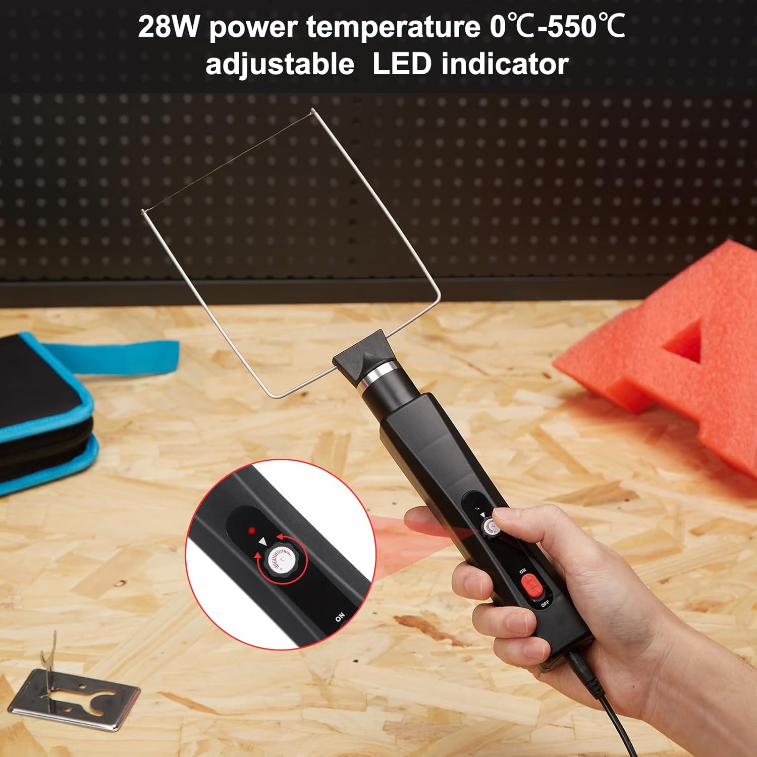 ⚡ Elektro & Technik – IMAGE Elektrischer Schaumstoffschneider, 2-in-1-Styroporschneider-Werkzeugset, 100–240 V/28 W Schneidstift mit vielseitigen Spitzen und Tragetasche, 0–400 °C Schaumstoffschnitt, geeignet zum Schneiden von Kanten – Bild 7
