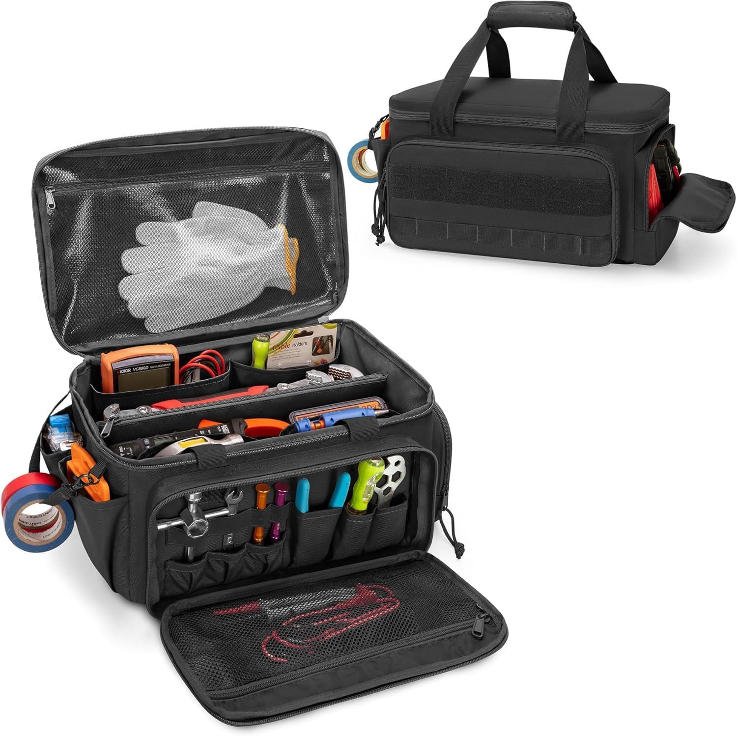 🔥 Angebote & Aktionen – Tool Bag for Men, Tool Box Organizer with Anti-Friction and Thick Padded Base, Multifunctional Work Bag Tool Storage, Organizer Bag for Repair Man, Electrician