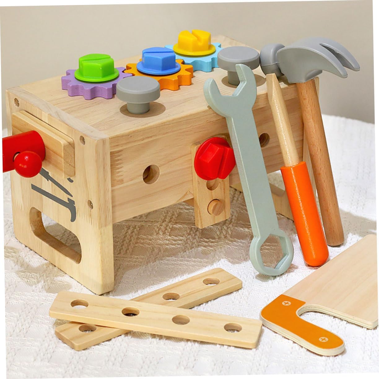 ⚒️ Bau & Montage – Holz Werkzeugsatz Für Junge Mädchen Lernspielzeug Mit Werkzeugkoffer Für Kleinkinder Praktisches Spielzeug Für Kreatives Rollenspiel Und Handwerkliche Fertigkeiten Geeignet – Bild 5