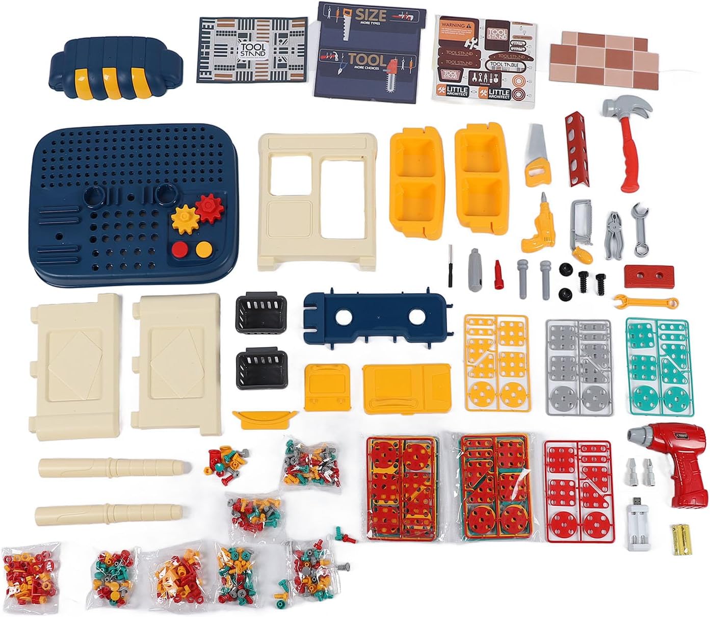 ⚡ Elektro & Technik – Hochwertiges Kinderspielzeug-Werkzeugset aus Kunststoff mit simulierter elektrischer Bohrmaschine, exquisites Handwerksbau-Schraubwerkzeugspielzeug für über 3 Jahre – Bild 5