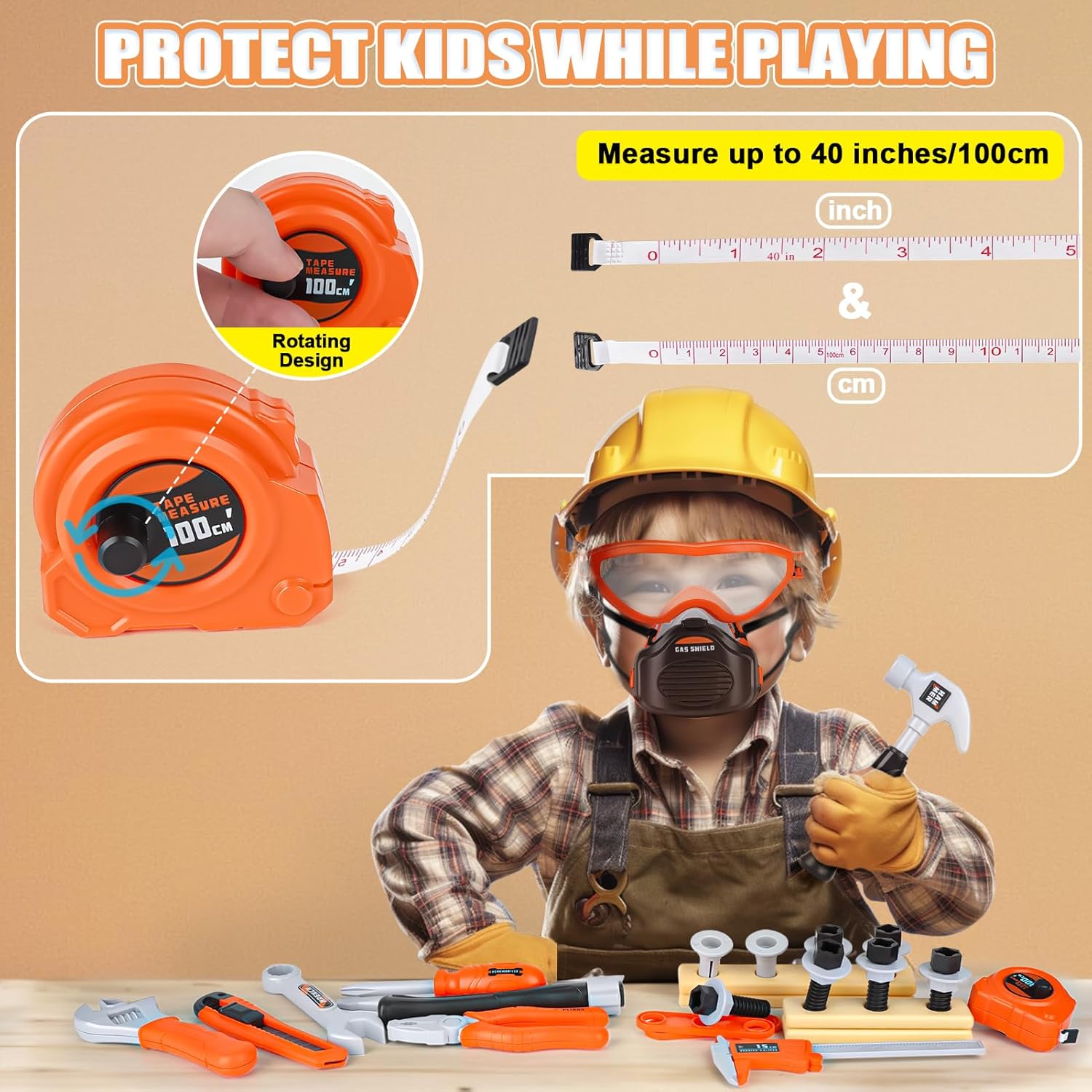⚒️ Bau & Montage – Vanplay Kinder Werkzeugkasten Kettensäge Kinderspielzeug ab 3 4 5 6 Jahre Jungen Mädchen Geschenk Kinderspielzeug – Bild 5