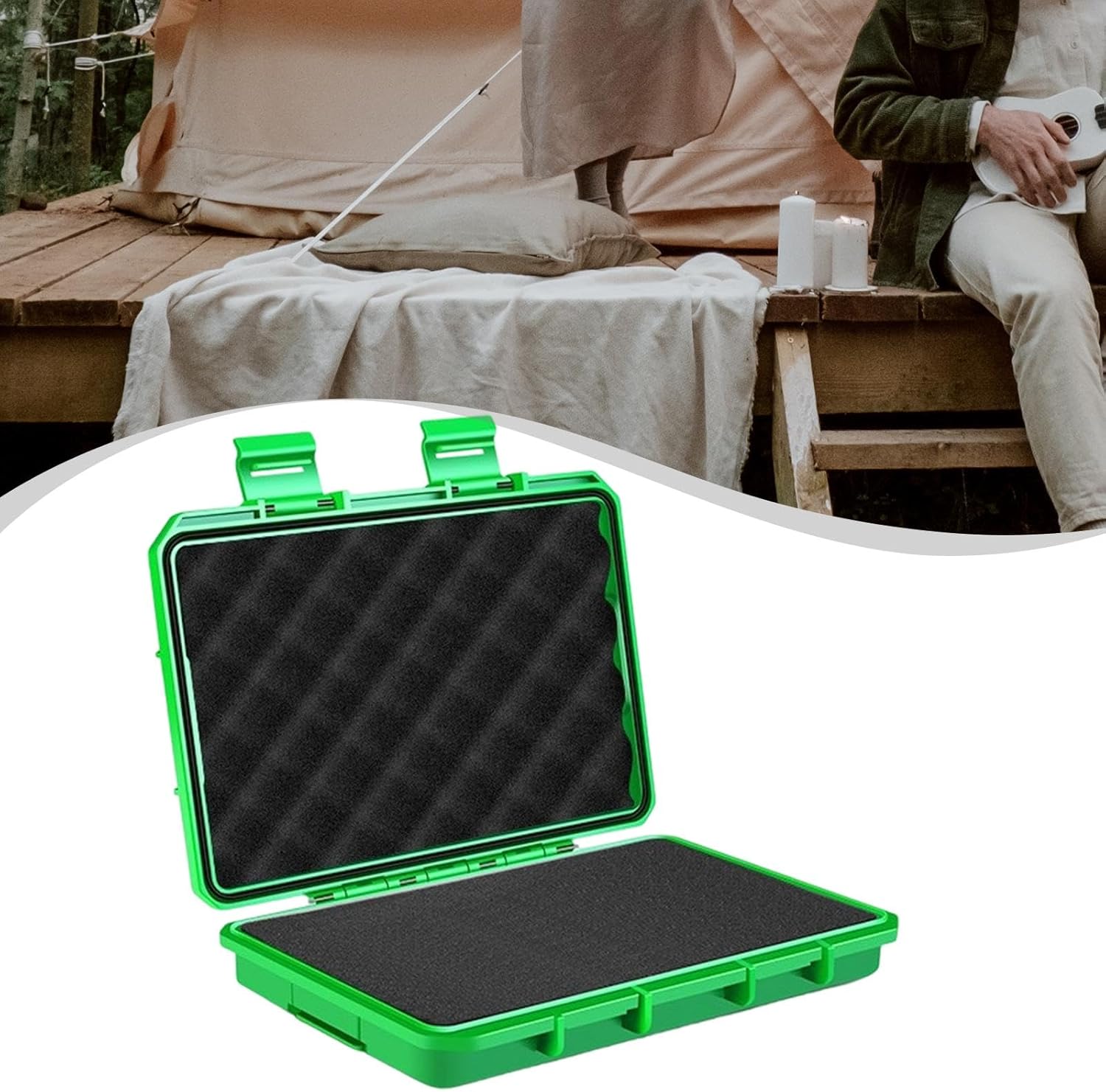 🔥 Angebote & Aktionen – Werkzeugkoffer Wasserdichte Aufbewahrungsbox Präzisionsgeräte Tragebox Instrumenten Schutzcase Stoßfest mit Sicherer Verriegelung Und Herausnehmbaren, Green S – Bild 7