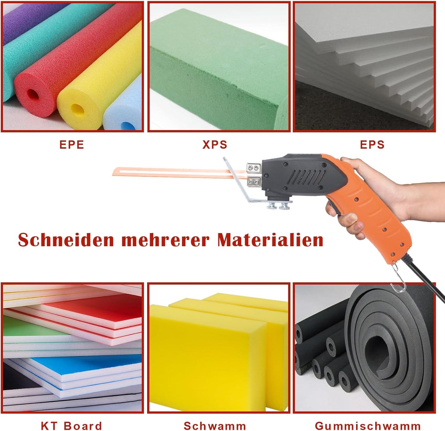⚡ Elektro & Technik – Styroporschneider mit Luftkühlung für den Dauereinsatz, elektrisches Styroporschneider-Set mit 3 Klingen, Styropor-Schneidwerkzeug für Styropor, EPS, EPP, KT-Platten – Bild 5