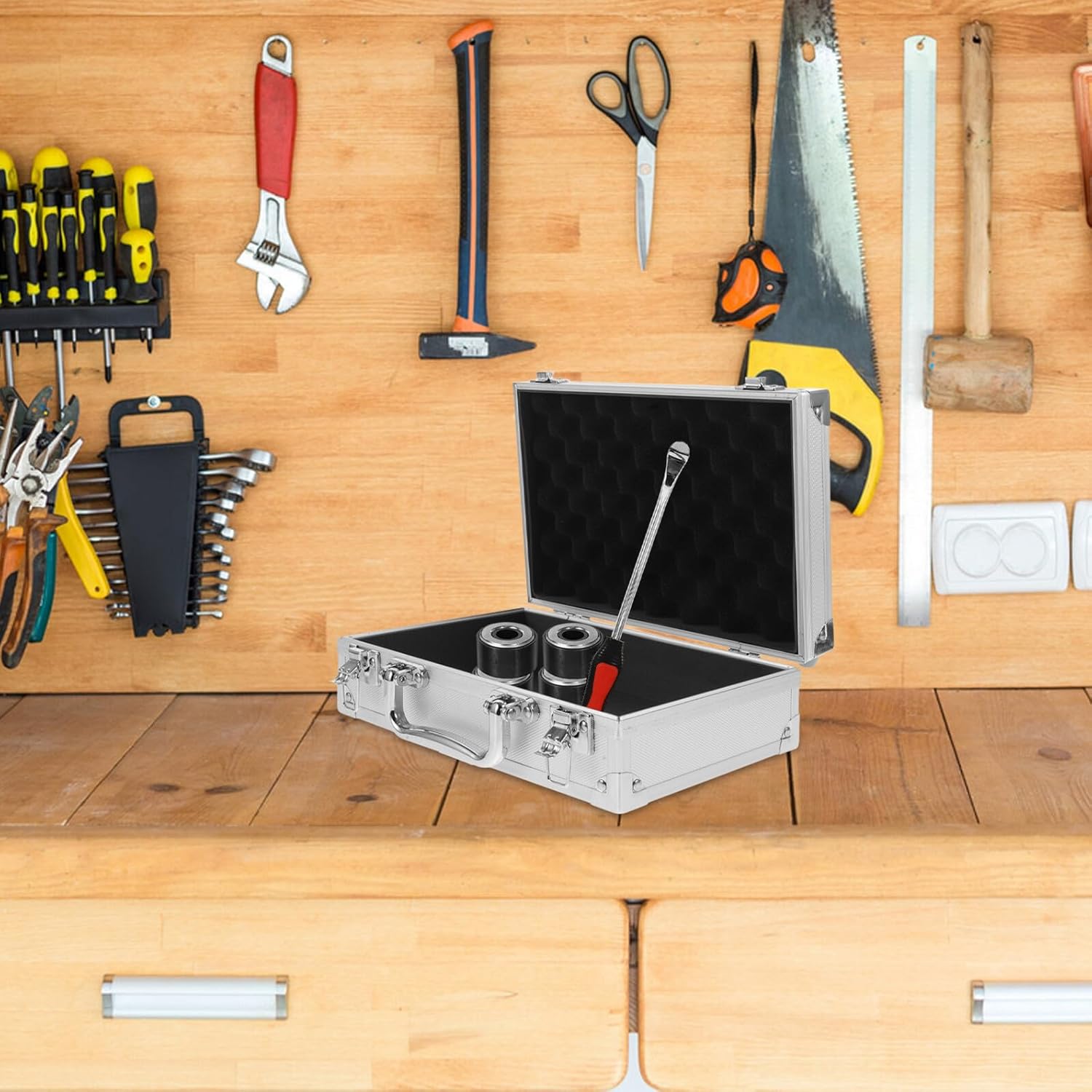 ⚒️ Bau & Montage – VILLCASE Werkzeugkasten aus Aluminiumlegierung Kompakter Tragbarer Metallkoffer 25X16X8cm mit verstärkten Ecken Sicherheitsverschluss und Mehrzweck Aufbewahrung für Reisen und Handwerk – Bild 5