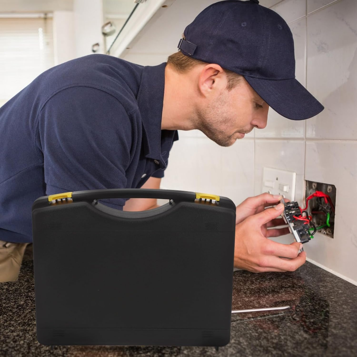 ⚒️ Bau & Montage – Generisch Werkzeugkasten Kunststoff Werkzeugaufbewahrungsbehälter Staub Und Stoßschutz Tragbarer Werkzeugkoffer Für Auto Wartung Und Handwerk – Bild 4