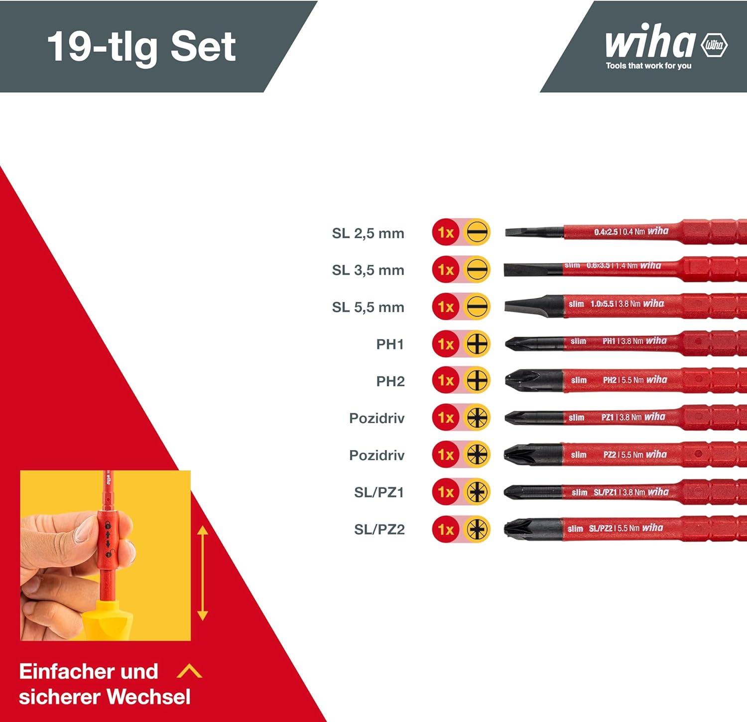 ⚡ Elektro & Technik – Wiha 2872T13 -S Drehmomentschraubendreher, mehrfarbig, Set mit 13 Teilen – Bild 5