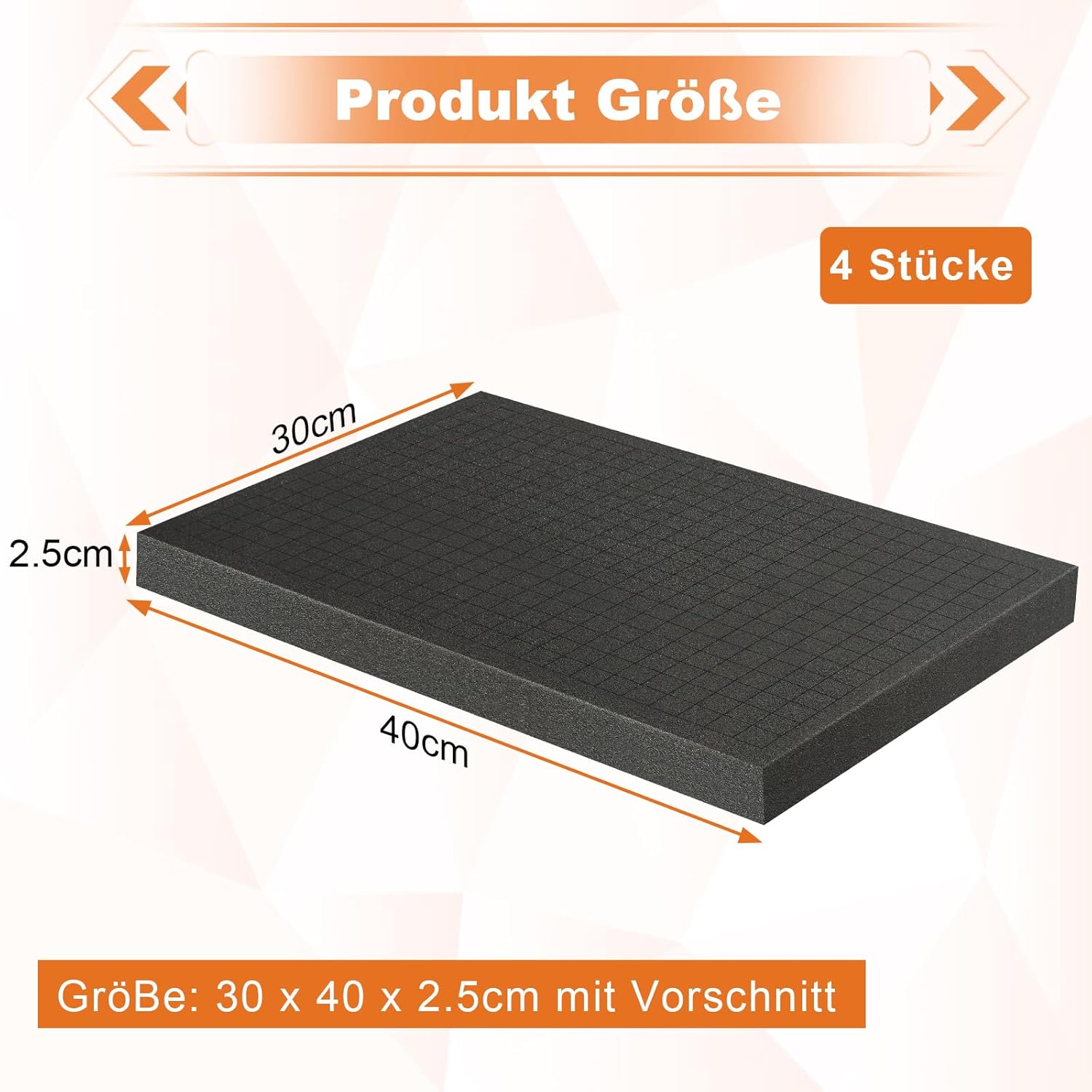 🔥 Angebote & Aktionen – Foam Cut 4 Pieces, 40 x 30 x 2.5 cm Grid Foam Cube Foam Insert Tool Case Camera Case Foam Case Insert, Tabletop Miniatures, Tool – Bild 2