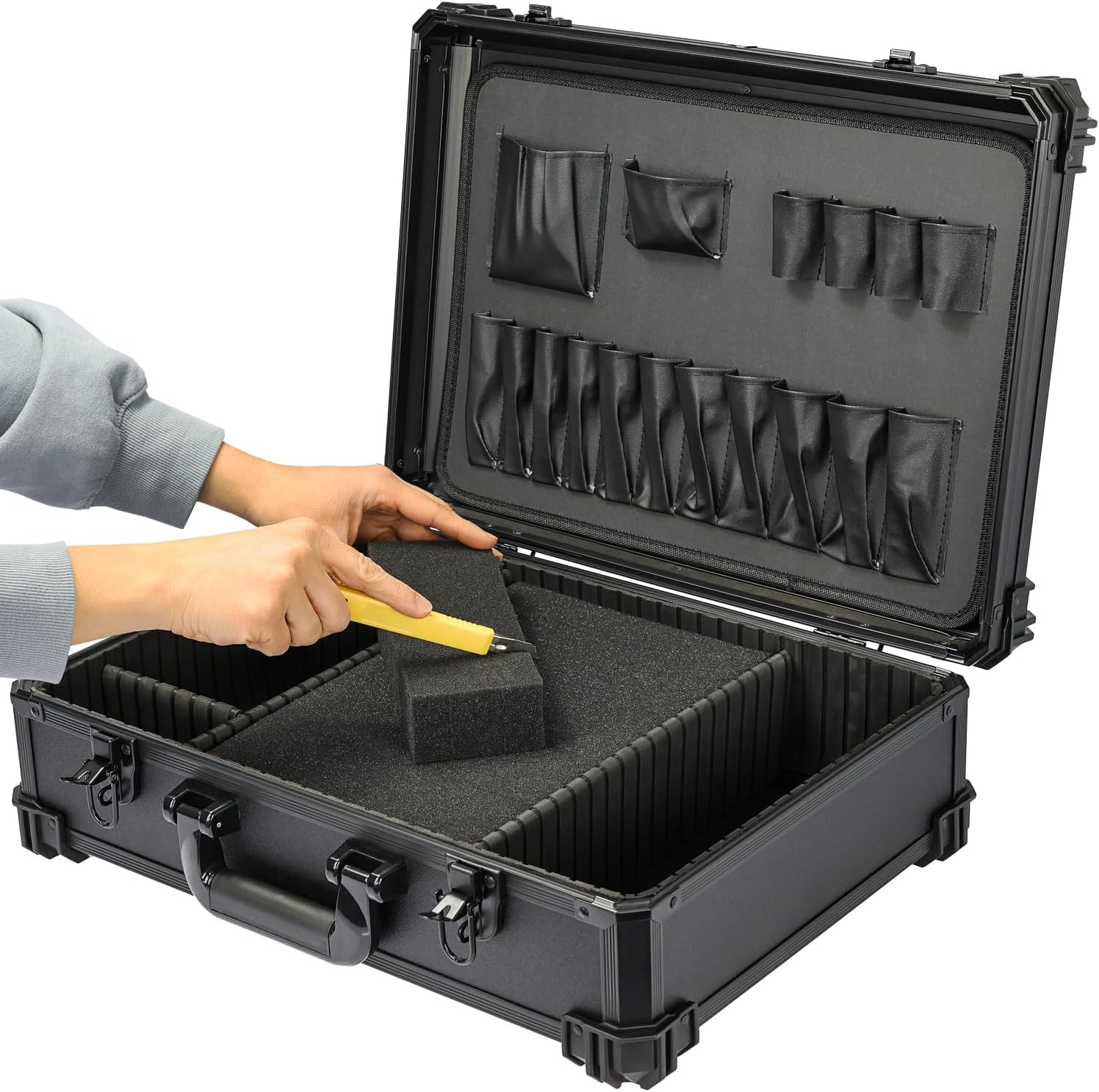 🔥 Angebote & Aktionen – HMF 15701-02 Empty Tool Box Large with Grid Foam 46 x 33 x 15 cm – Bild 6