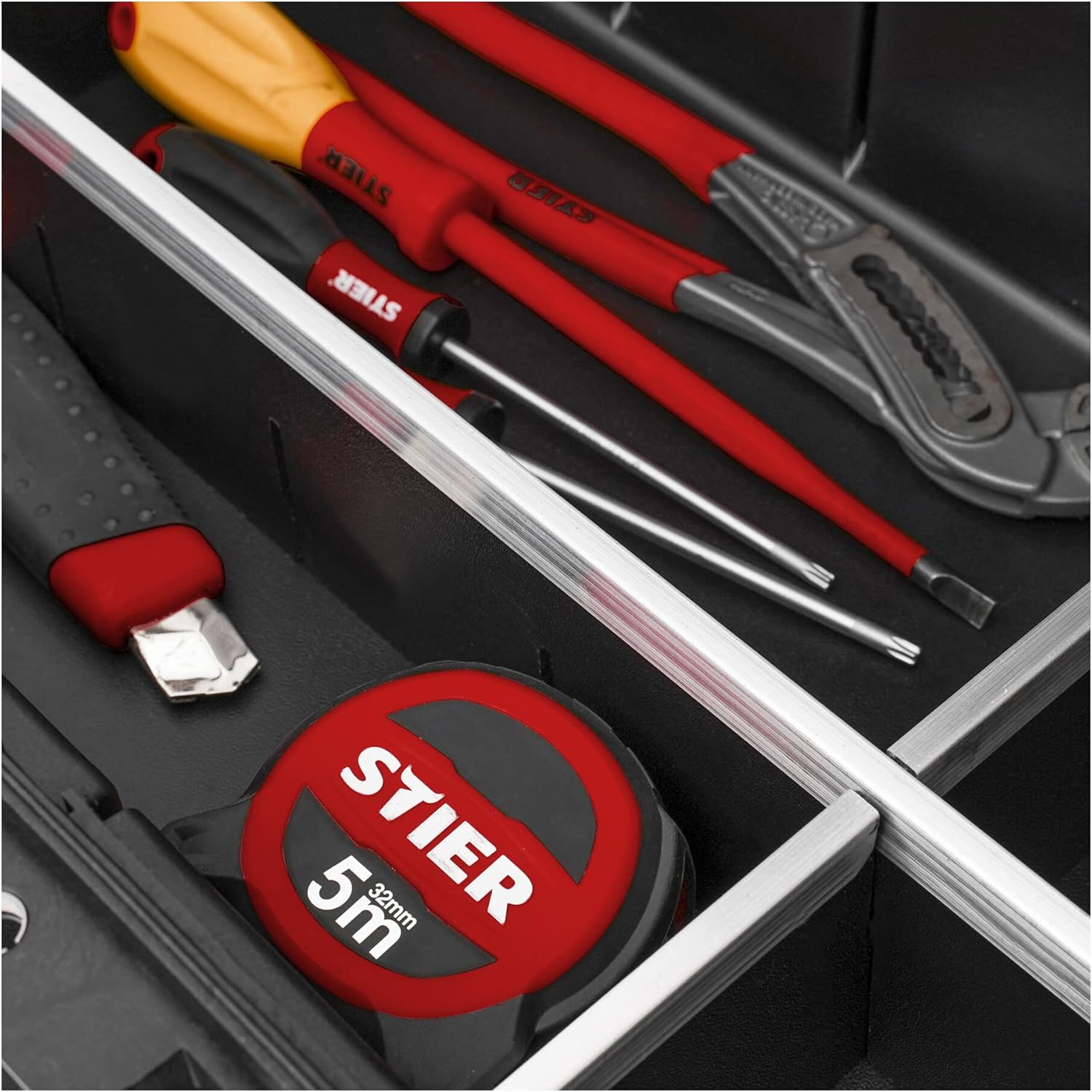 🔥 Angebote & Aktionen – STIER Tool Box | Tool Trolley | Tool Board | Tool Box Premium Design with Wheels and Telescopic Handle, Suitable for Flights, Empty, Made in Europe – Bild 6