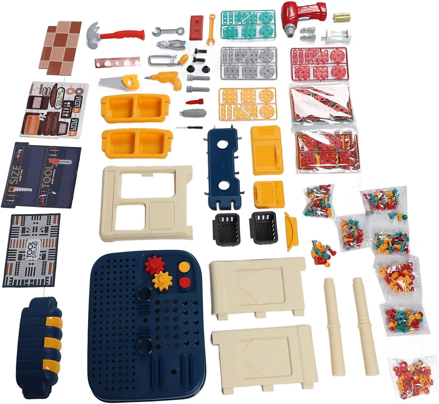 ⚡ Elektro & Technik – Hochwertiges Kinderspielzeug-Werkzeugset aus Kunststoff mit simulierter elektrischer Bohrmaschine, exquisites Handwerksbau-Schraubwerkzeugspielzeug für über 3 Jahre – Bild 8
