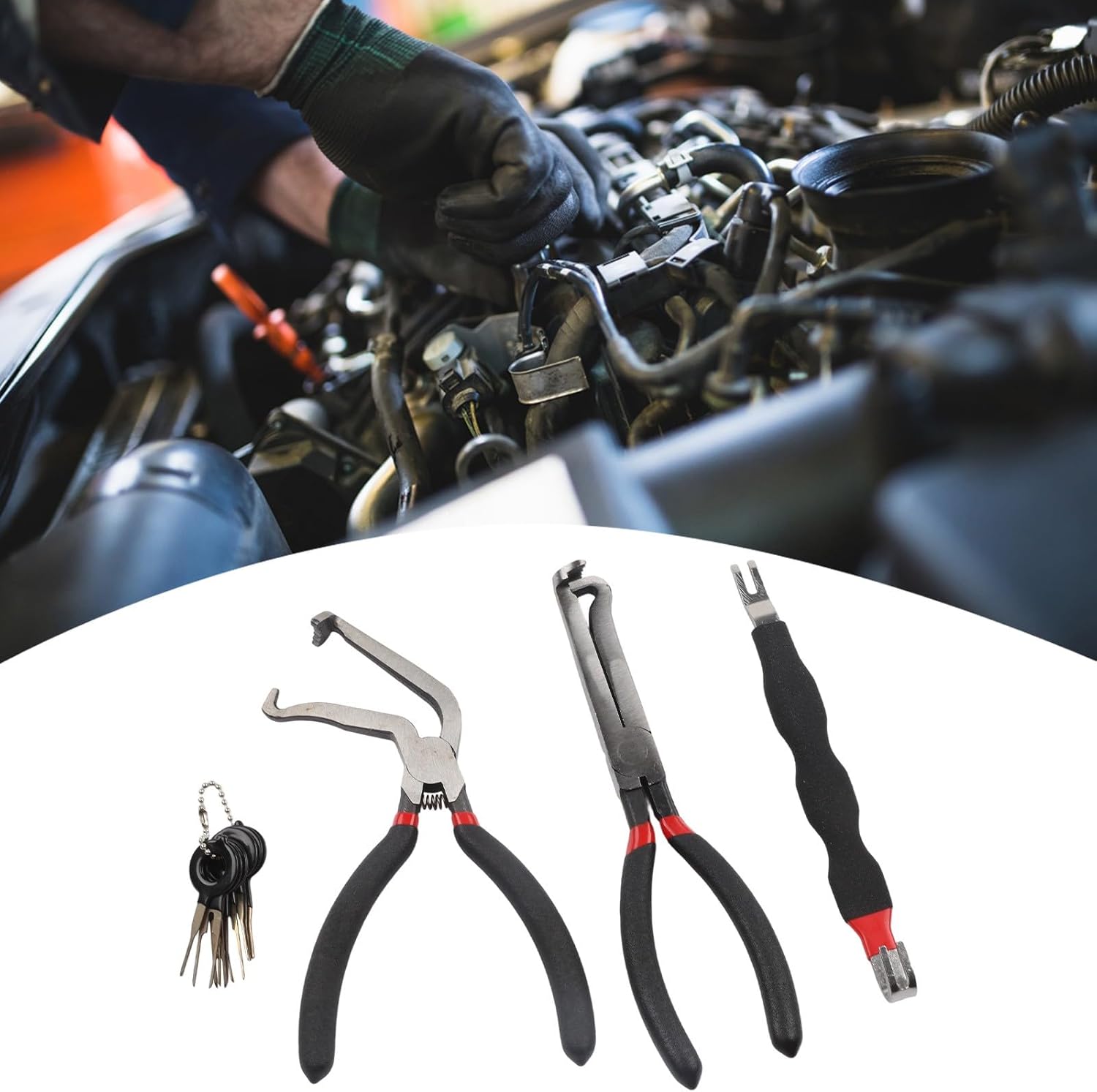 🚗 KFZ & Werkstatt – 3-Piece Car Connector Separator Set with 8 Terminal Release Tools, Cable Connector Release Tool for Automotive Repair – Bild 3