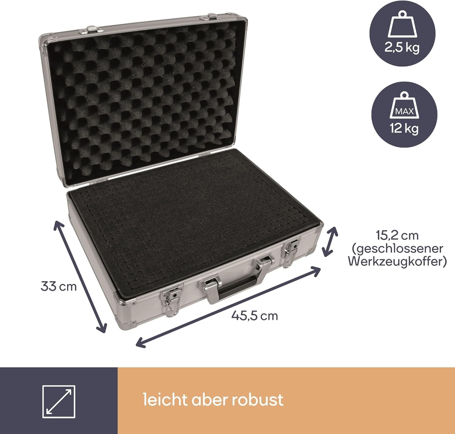 🔥 Angebote & Aktionen – Perel 1819-42A Aluminium Tool Case, 45.5 X 33 X 15.2 cm – Bild 6