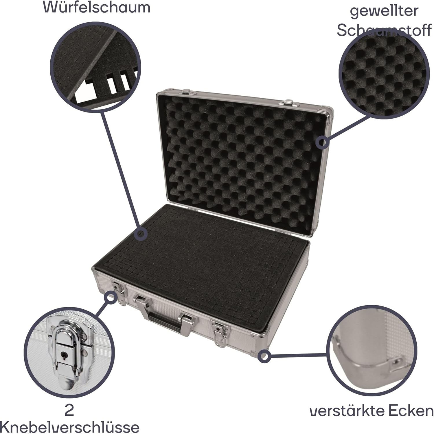 🔥 Angebote & Aktionen – Perel 1819-42A Aluminium Tool Case, 45.5 X 33 X 15.2 cm – Bild 5